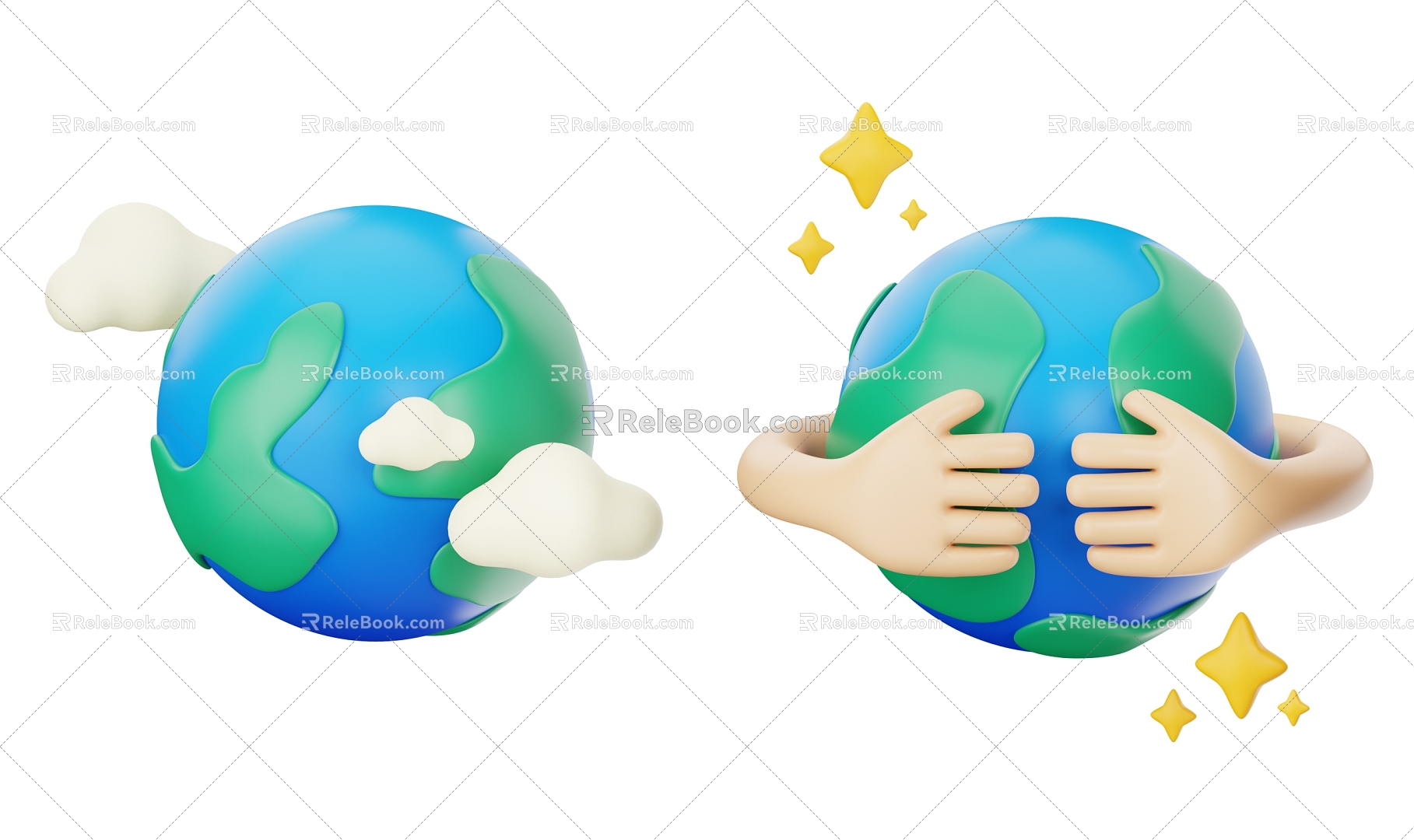 Earth Cartoon Earth Animation Earth Environmental Protection Earth Energy Saving Earth Cartoon Scene model