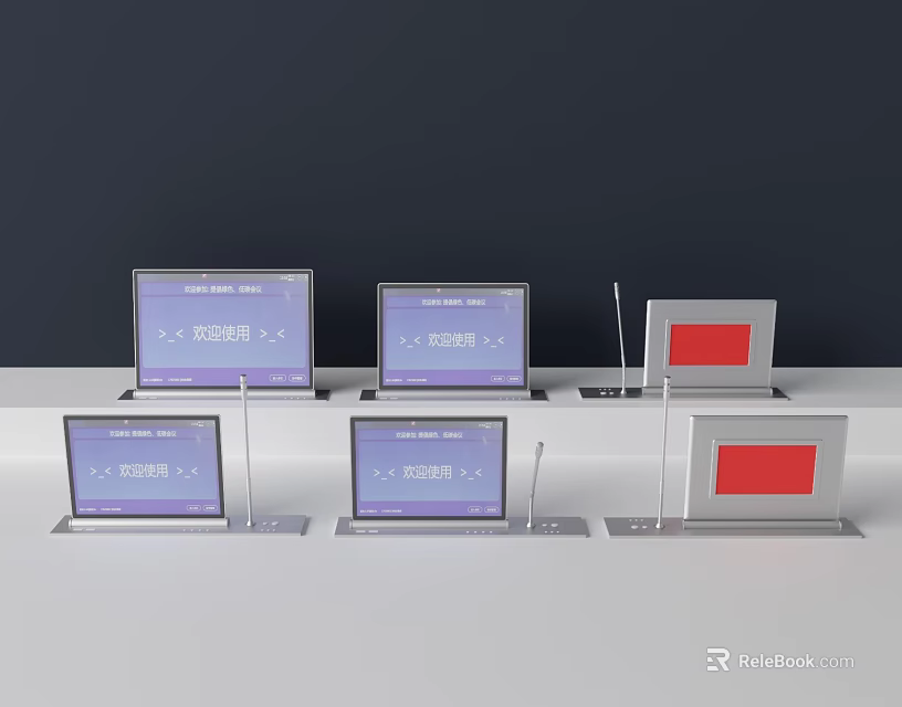 Multiple Modern Television Models With Screen Displays On Metal Stands 3d model