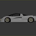 Silver Sports Car with Black Roof and Golden Wheels Sleek Modern Design Shiny Exterior