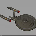 Starship Enterprise NCC1701 With Disc Shaped Hull And Red Engines For Space Exploration