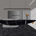 Modern reception desk 3d model