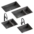 Modern Grey Kitchen Sinks With Faucet And Multiple Bowl Designs For Home Kitchens