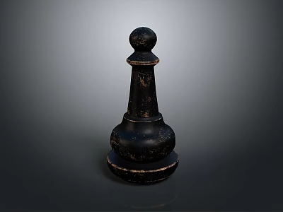 Vintage Black Decorative Chess Piece With Ornate Design For Home Accent 3d model