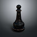 Vintage Black Decorative Chess Piece With Ornate Design For Home Accent