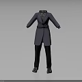 Fashionable Long Coat With Belted Design Turtleneck Top Black Trousers Leather Shoes Outfit
