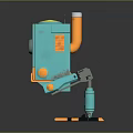 Blue And Orange Robot With Camera And Tracked Legs 3D Model Design 3d model