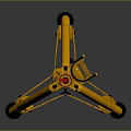 Yellow Tripod Mechanical Lifting Equipment With Red Handle And Black Spiral Spring