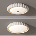 Modern Stylish Round Ceiling Light With White Wave Edge And Golden Accent 3d model