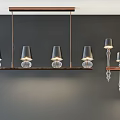 Modern Chandelier Design With Black Shades Copper Frame And Glass Bases