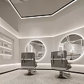 Modern Beauty Hair Salon Interior With Styling Chairs Mirrors And Bright Lighting