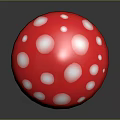 Red Mushroom With White Spots And Smaller Mushroom Growth And Root Structures