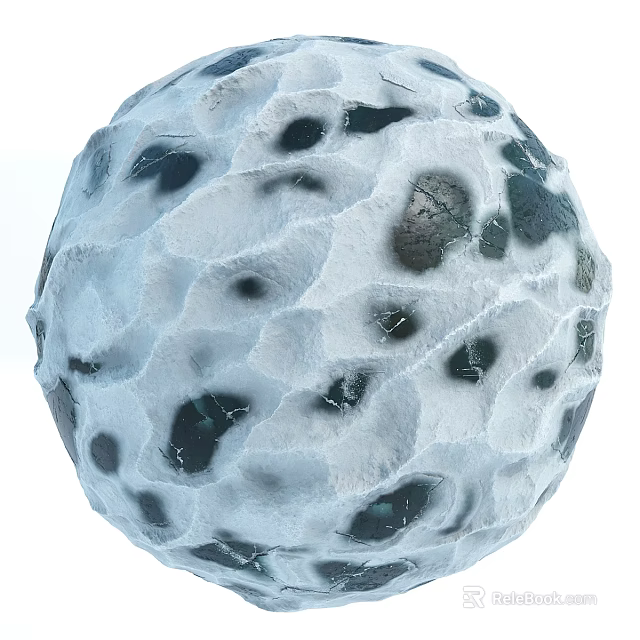 Decorative Wall With Textured Surface And Spots 3d model 