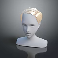 Game Movie Character 3D Head Model With Short Blonde Hair White Face And Smooth Surface