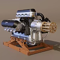 High Performance Automotive Engine With Detailed Mechanical Components And Engineering Design 3d model
