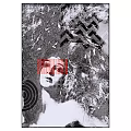 Black and White Abstract Artwork With Female Face Intricate Textures And Geometric Patterns