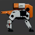 Orange White Quadruped Robot With Mechanical Structure Unit 731 And 507 3d model