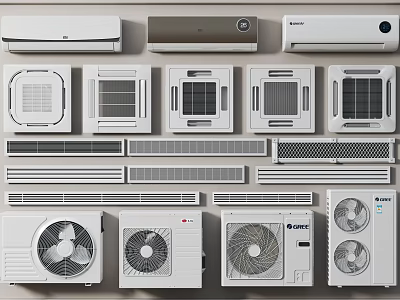 Various Types And Designs Of Air Conditioner Vents For Home Air Conditioning Systems 3d model