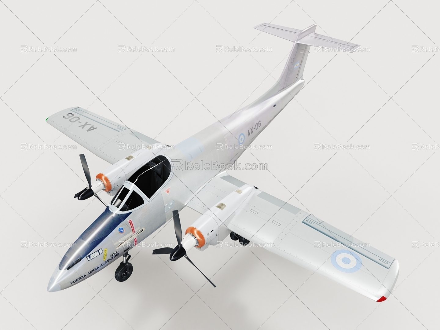 Pucara IA 58C Fighter Aircraft 3d model