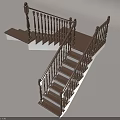 Modern Wooden Staircase Design With Brown Steps White Risers And Balusters