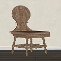 Handcrafted Wooden Accent Chair With Intricate Carved Backrest And Ornate Legs
