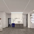 Modern Beauty Hair Salon Interior With Styling Chairs Mirrors Product Shelves Counter And Lighting