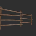 Rustic Wooden Garden Fence With Horizontal And Vertical Slats As Decorative Ornament