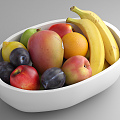 Modern Fruit Banana Mango Plum Lemon Peach 3d model