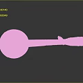 Wooden Banjo with Round Resonator Yellow Panel and Decorated Neck on Gray Background with Reflection