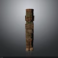 Standing Intricately Designed Traditional Wooden Carved Statue As Modern Interior Decor Piece