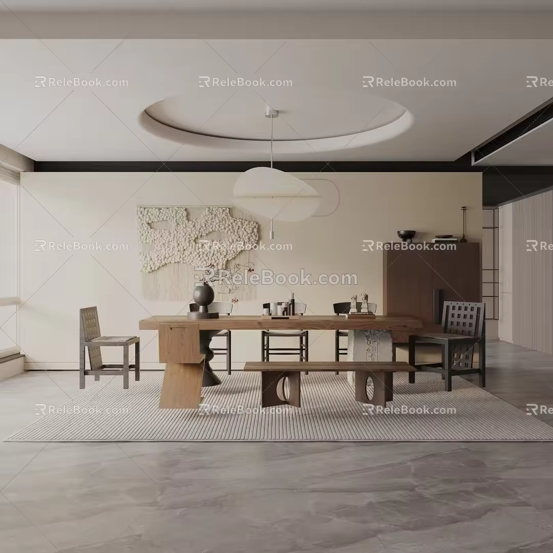 Modern table combination 3d model