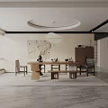 Modern table combination 3d model