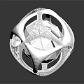 Transparent Spherical Glass Ornament With Hollow Geometric Structure For Home Decor