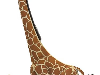 Art Installation of Lifelike Giraffe Sculpture With Long Neck And Spotted Pattern 3d model