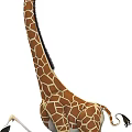 Art Installation of Lifelike Giraffe Sculpture With Long Neck And Spotted Pattern