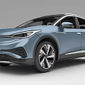 Blue Electric SUV Car Modern Design With Panoramic Sunroof Sporty Wheels And Front Grille