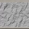 Textured Grayish White Background Wall With Wrinkled Surface And Yellow Border 3d model