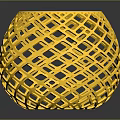 Hollow Yellow Spherical Decorative Household Ornament With Lattice Design For Home Use