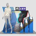 Adidas Themed Display Stand With Mannequin Hoodie Sneakers And 10K 20K 30K Signage