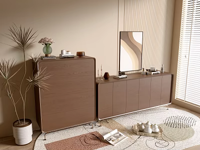 Modern Wood Grain Cabinet Simple Style Cabinet Whole Cabinet Sideboard Balcony Cabinet Storage Cabinet Entrance Cabinet 3d model