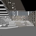 Book Art In Library Space With Staircase And Bookcases 3d model