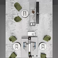 Gray Sofa Coffee Table Set with Round Coffee Tables Green Chairs and Textured Rug