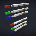 Colorful Dual Tip Markers With Red Green Blue Tips And White Body