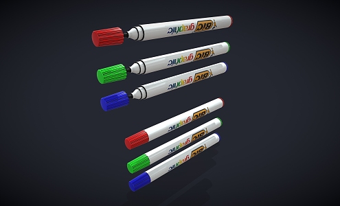 marker pen brush color pen gel pen 3d model