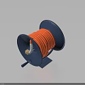 Durable Blue Hose Reel With Orange Hose White Connector And Black Handle For Hardware Tools