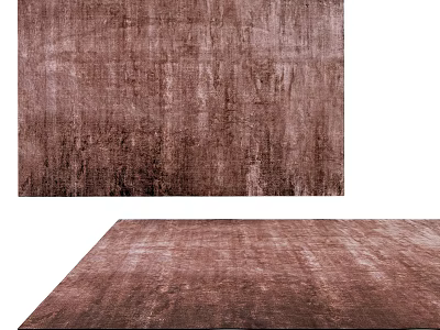 Square Soft Brown Distressed Texture Area Rug for Modern Living Room Interiors 3d model