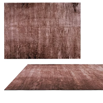 Square Soft Brown Distressed Texture Area Rug for Modern Living Room Interiors 3d model
