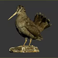 Artistic Flying Animal Bird Sculpture With Detailed Feathers On Natural Stone Base