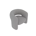 Modern Single Sofa With Curved Arms Soft Fabric Upholstery And Minimalist Design
