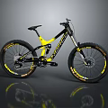BOSS Black And Yellow Mountain Bike With Suspension System And Large Tires