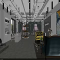 Beauty Hair Salon Interior Design With Reception Desk Sofa And Decorative Shelves